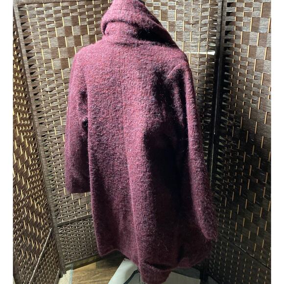 CoraKemperman SMALL sz 38 Plum Wool Button Front Coat. Pre-Owned - Picture 2 of 10